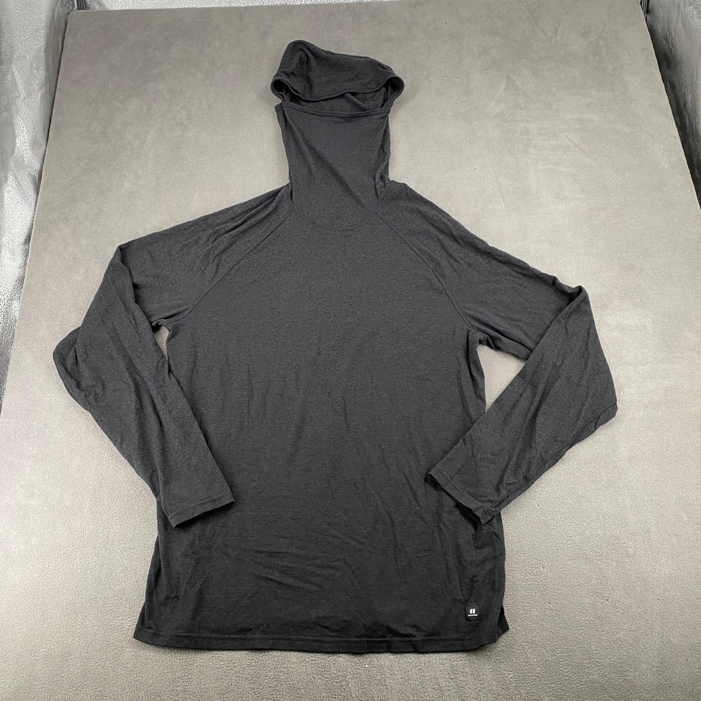 Armada Mens Balaclava Hoodie Base Layer Charcoal Grey Long Sleeve Shirt XL